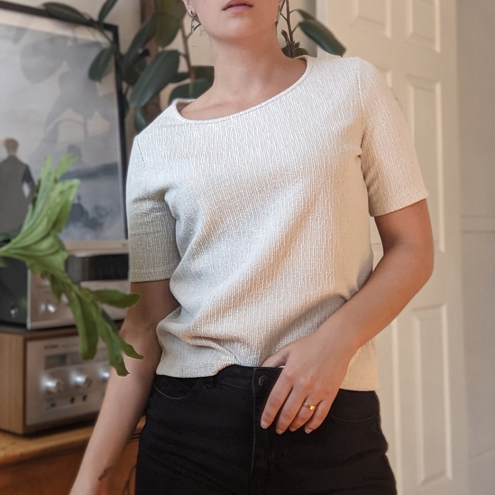 NAF NAF Cream and Gold Top